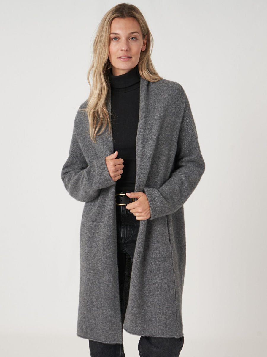 Wool-cashmere long cardigan, Contemporaine, Shop Women's Cardigans