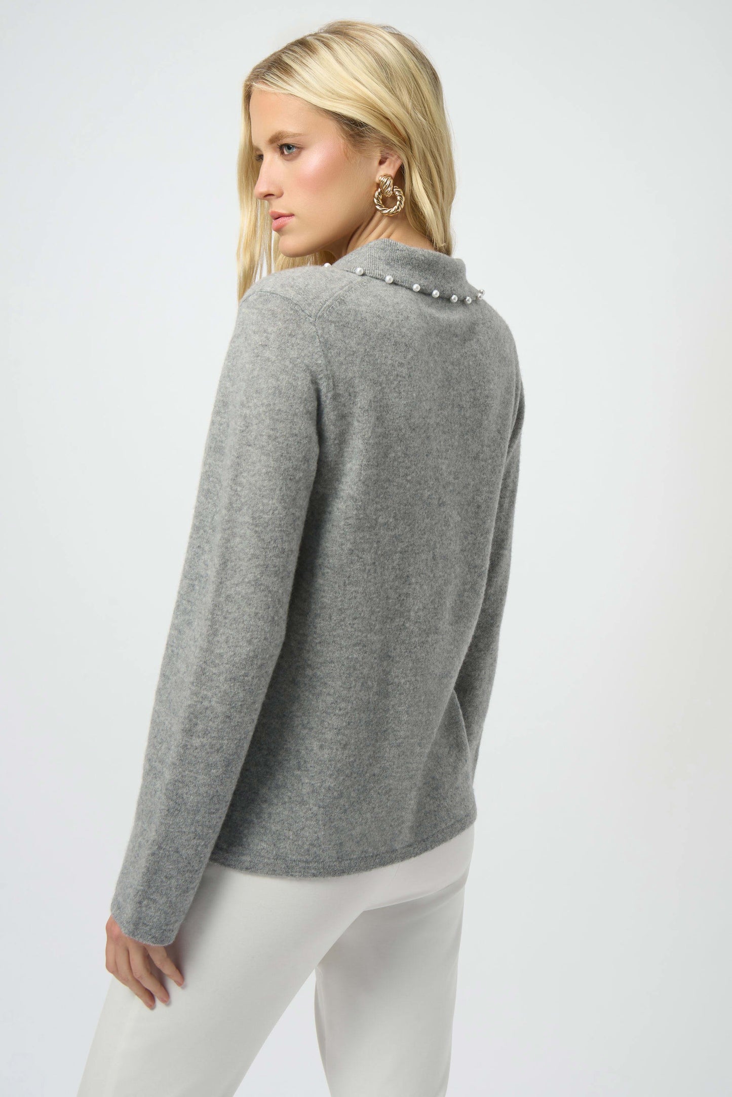 Cashmere Pearl Collared Sweater
