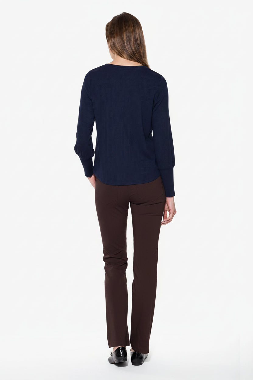 Crew Cuffed Rib Top