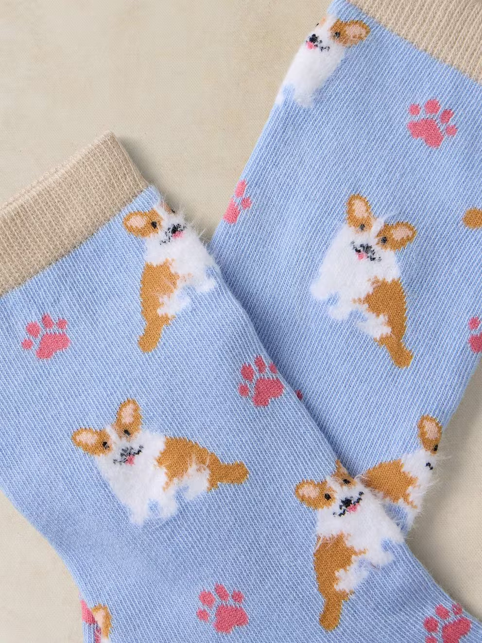 Fluffy Corgi Ankle Socks
