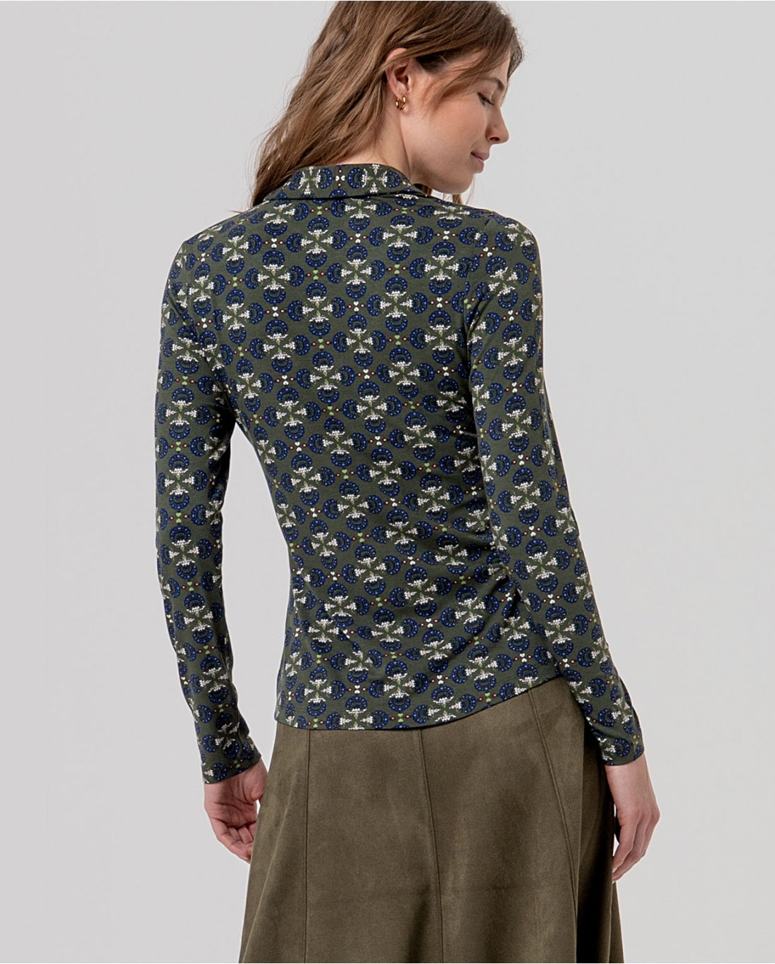 Geometric Floral Print Shirt
