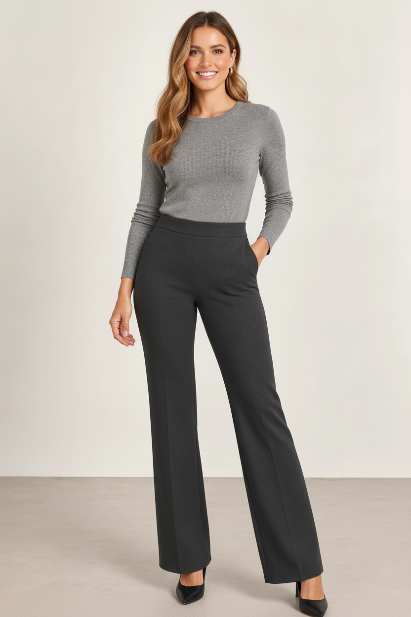Jolie Straight Crepe Pant
