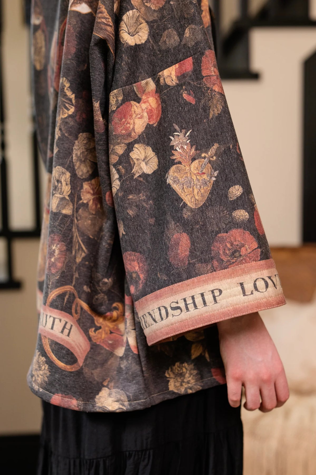 Heart of Gold Fleece Cottage Cardigan Kimono Jacket