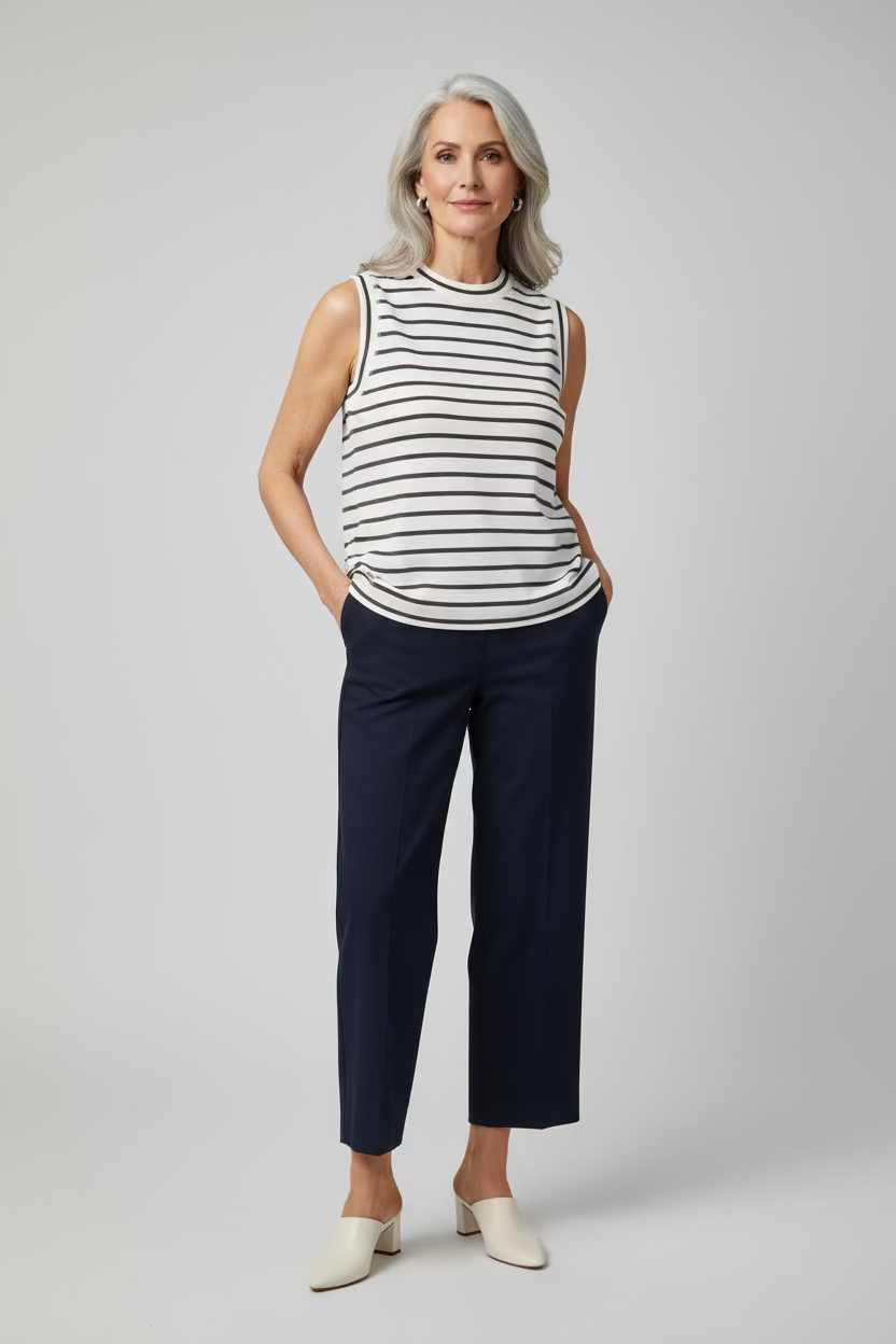 Sleeveless R-Neck Top