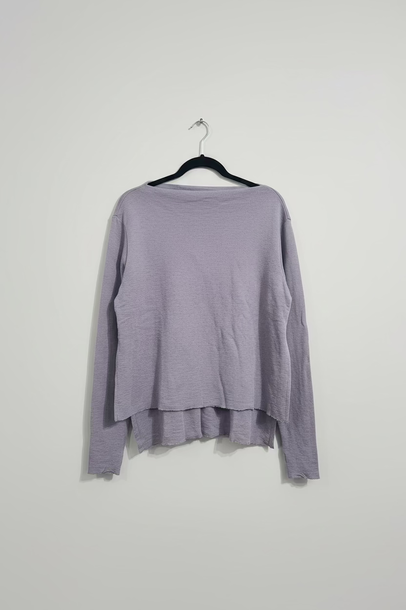 Shirt with High Neck and Slit