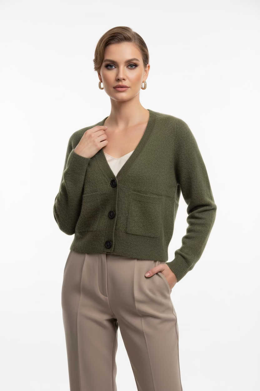 Brushed Cashmere Cardigan