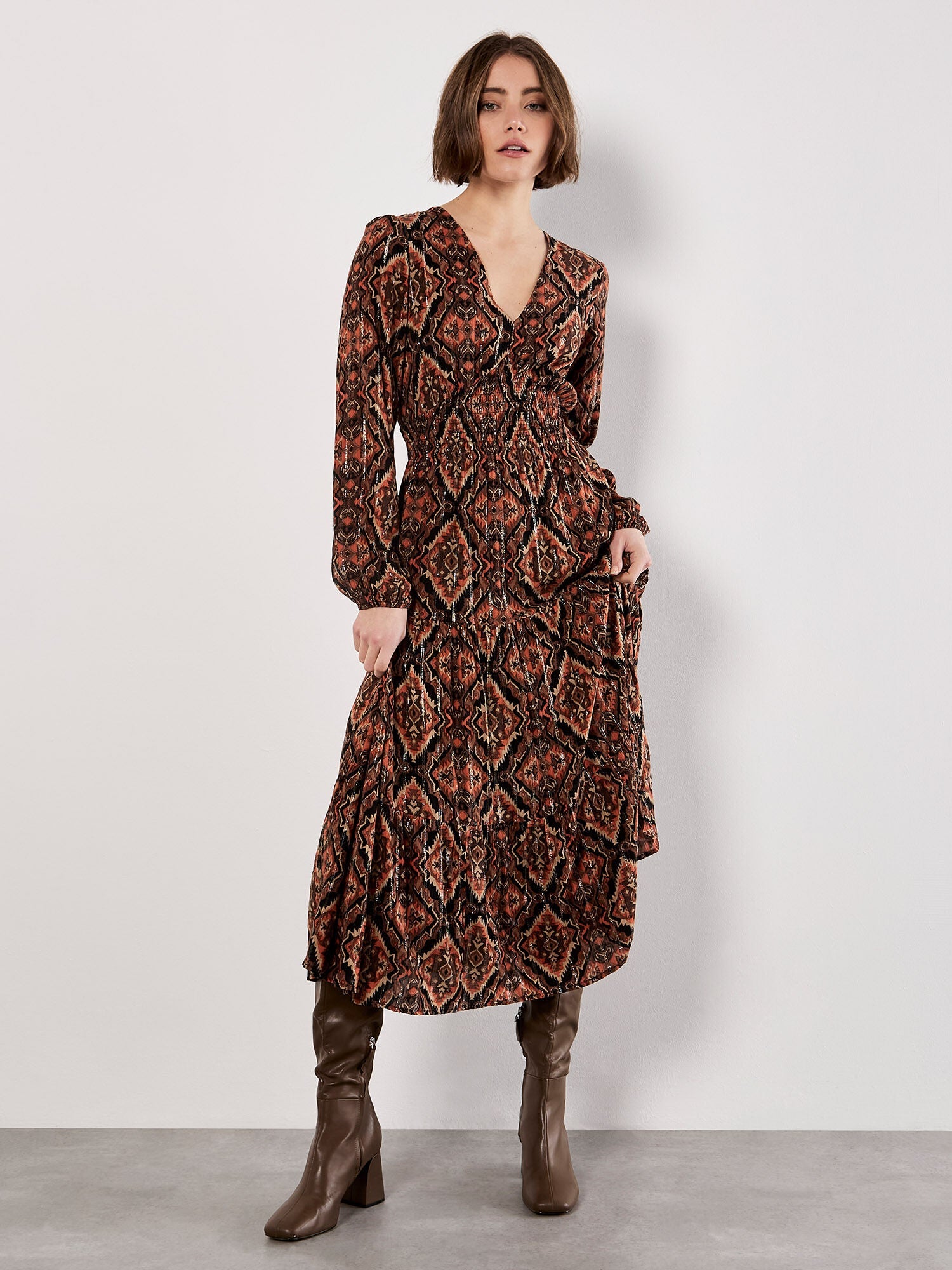 Apricot Empire Waist DressDressesPosh Boutique