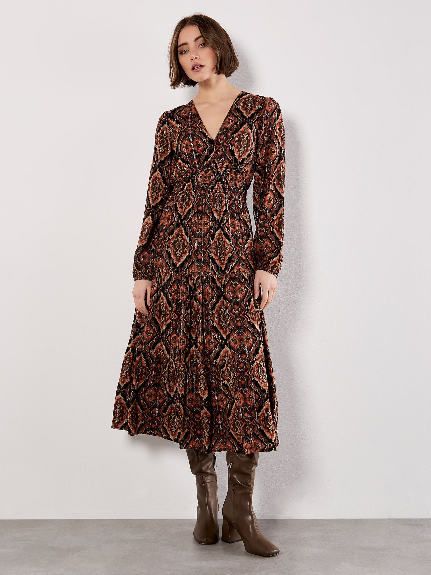 Apricot Empire Waist DressDressesPosh Boutique