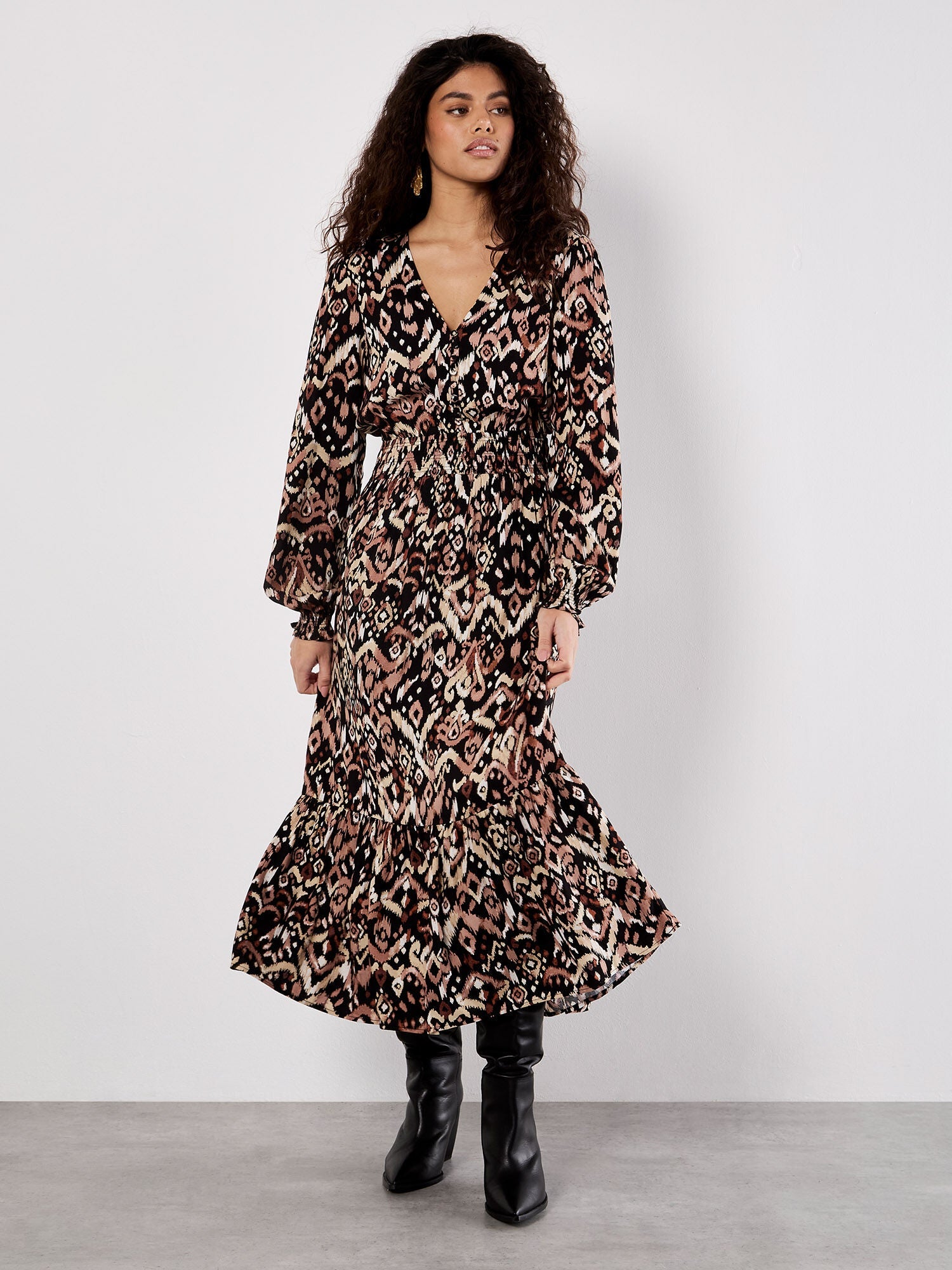 Apricot Ikat DressDressesPosh Boutique