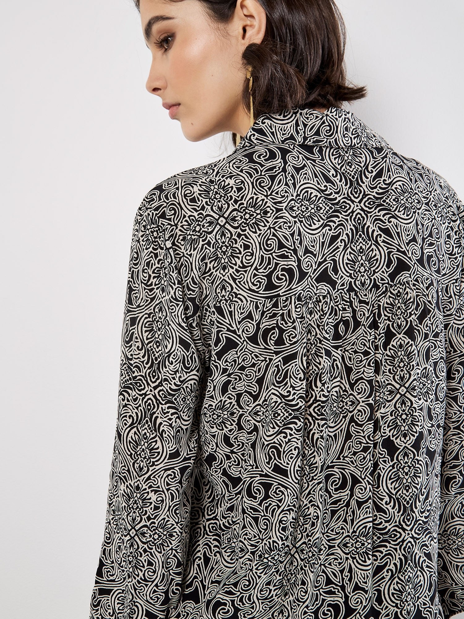Apricot Paisley Sheer ShirtTopsPosh Boutique