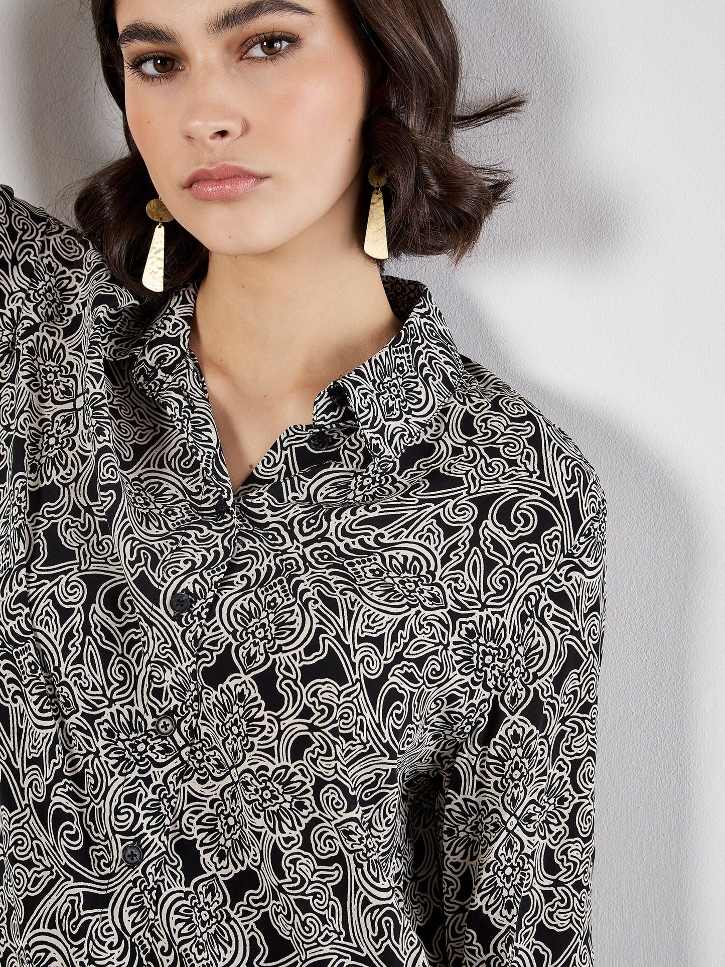 Apricot Paisley Sheer ShirtTopsPosh Boutique