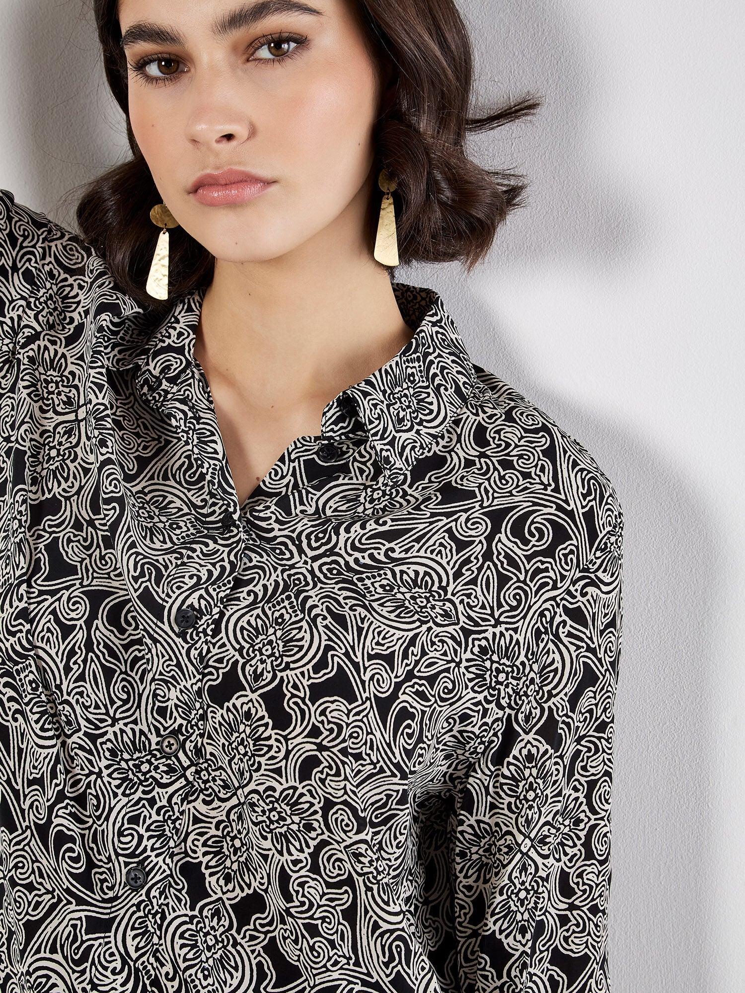 Apricot Paisley Sheer ShirtTopsPosh Boutique
