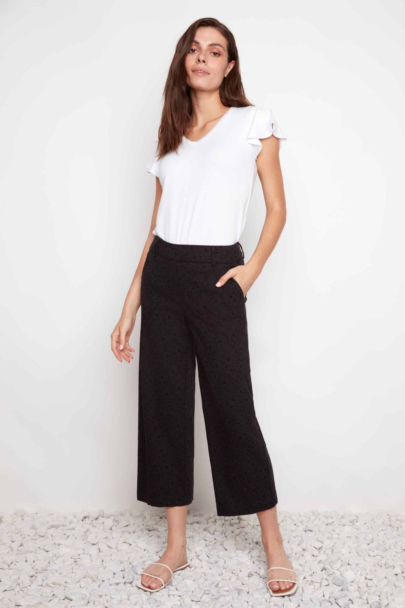 Corinna Textured Crop PantPantsPosh Boutique