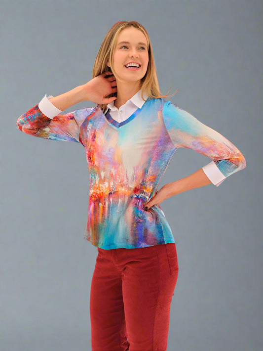 Dolcezza "The Blue City" BlouseTopsPosh Boutique