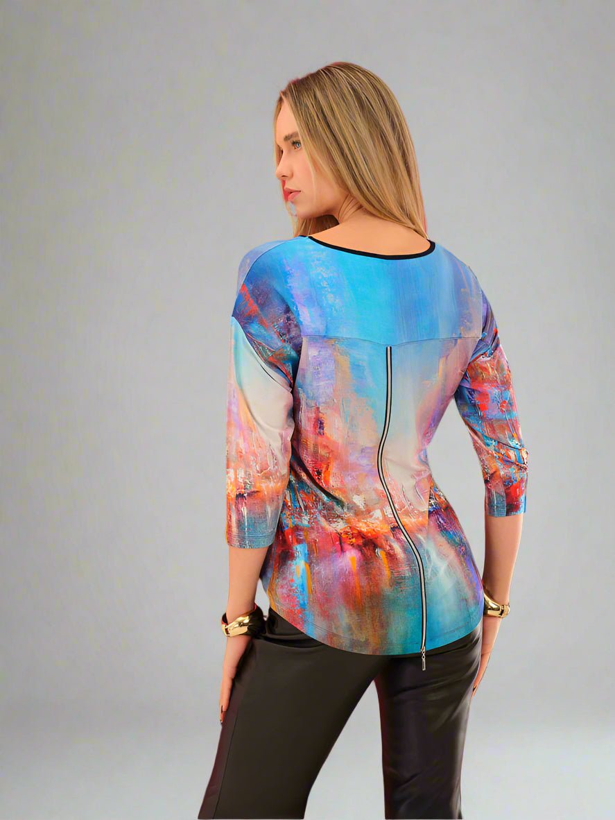 Dolcezza "The Blue City" Drop Shoulder TopTopsPosh Boutique