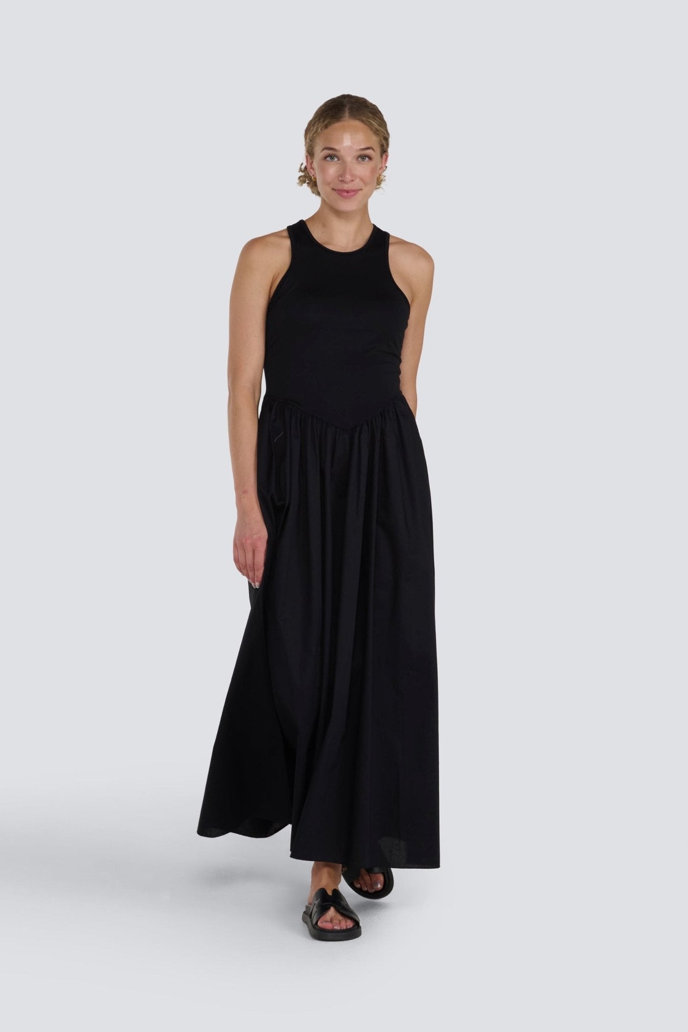 drop waist tank dress – Posh Boutique Tashi Duncan Edit Dance 1070 Model height Color:Dark Navy / Black Christmas Women's Dress