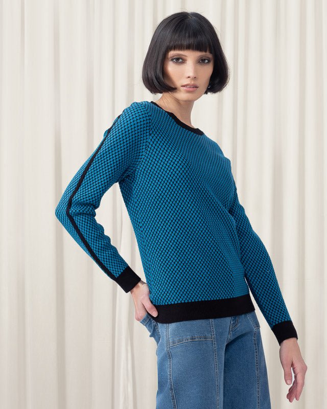 Elena Wang Contrast Knit SweaterPosh Boutique