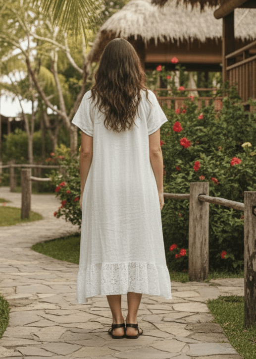 Eyelet Ruffle DressDressesPosh Boutique