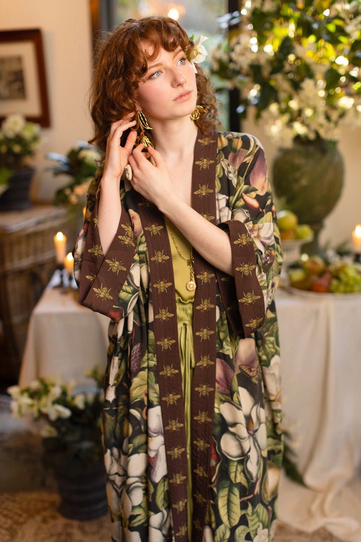 Fleur De Lune Long KimonoJacketsPosh Boutique