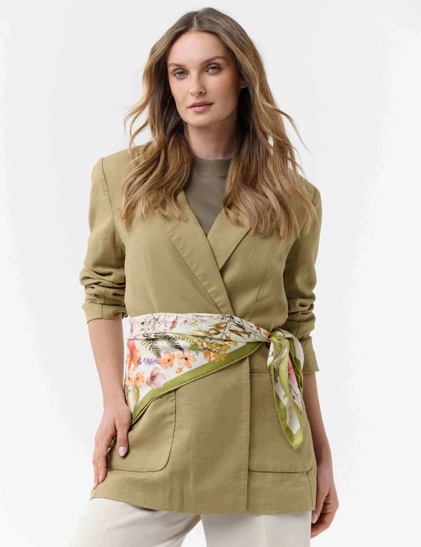 Flower and Plant Silk SquareScarvesPosh Boutique