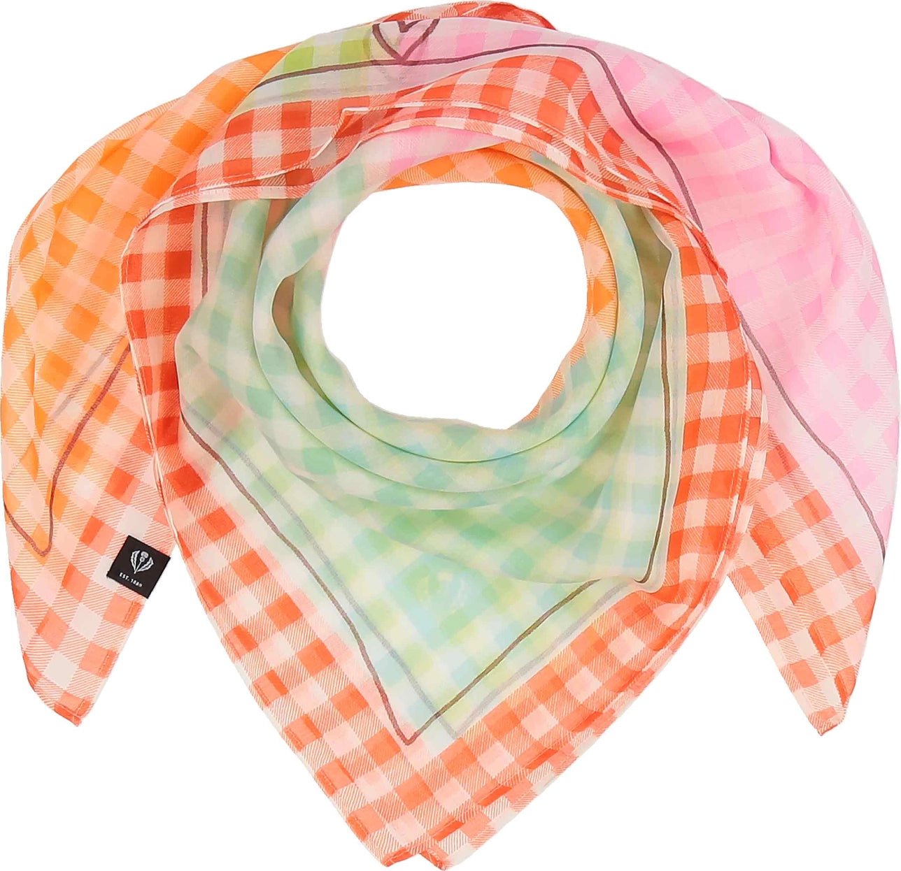 Fraas Gingham Grid Cotton Silk ScarfScarvesPosh Boutique