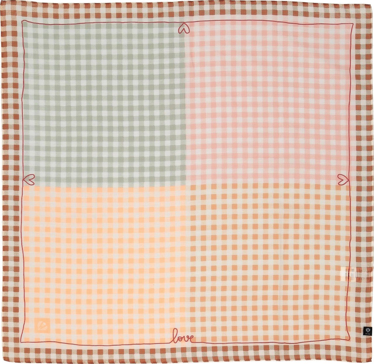 Fraas Gingham Grid Cotton Silk ScarfScarvesPosh Boutique