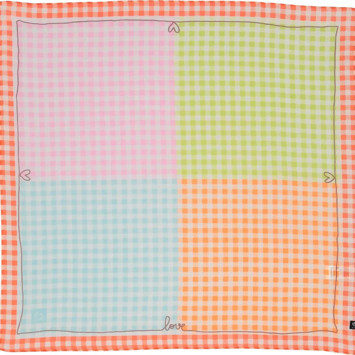 Fraas Gingham Grid Cotton Silk ScarfScarvesPosh Boutique