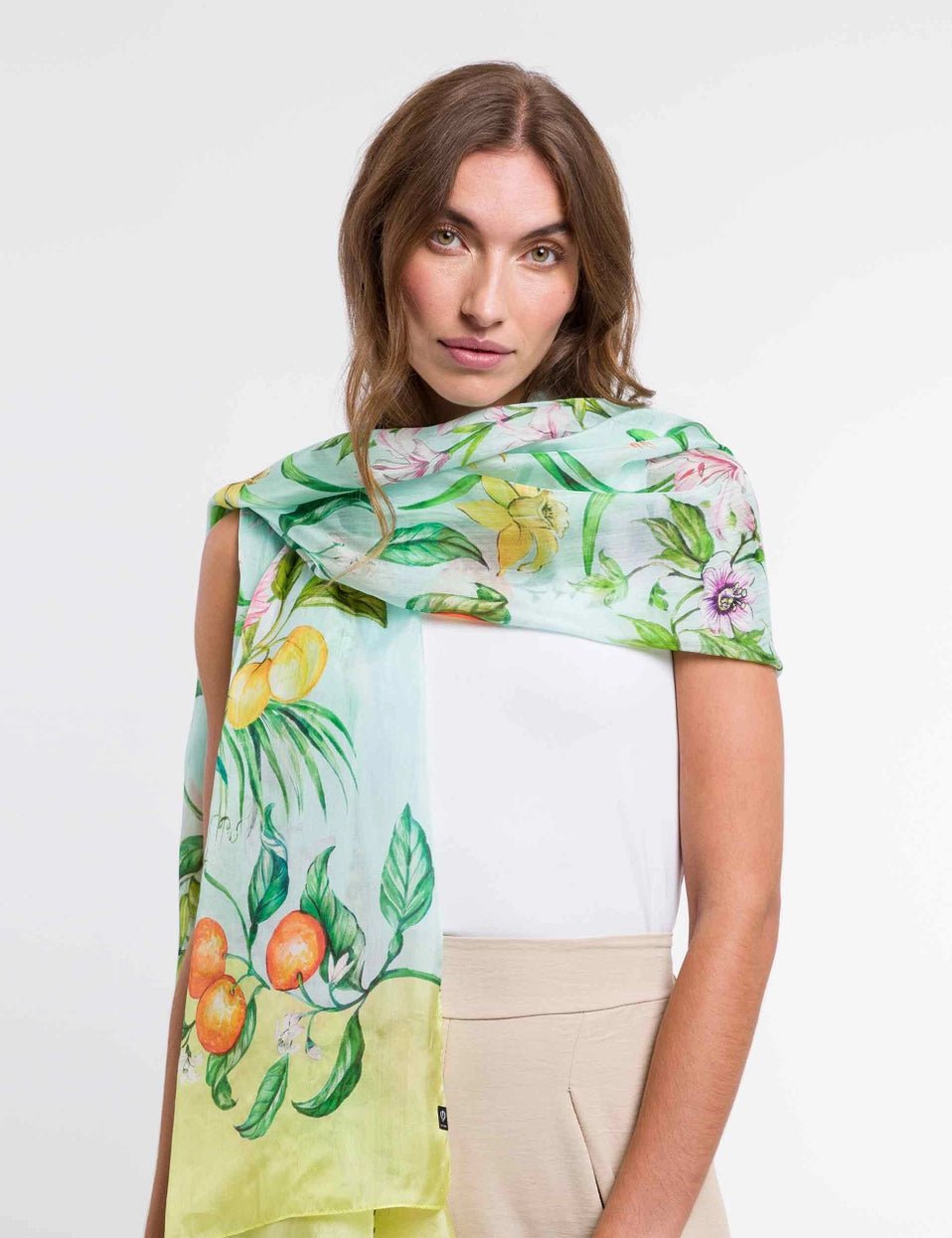 Fraas Tropical Luxury Silk ScarfScarvesPosh Boutique