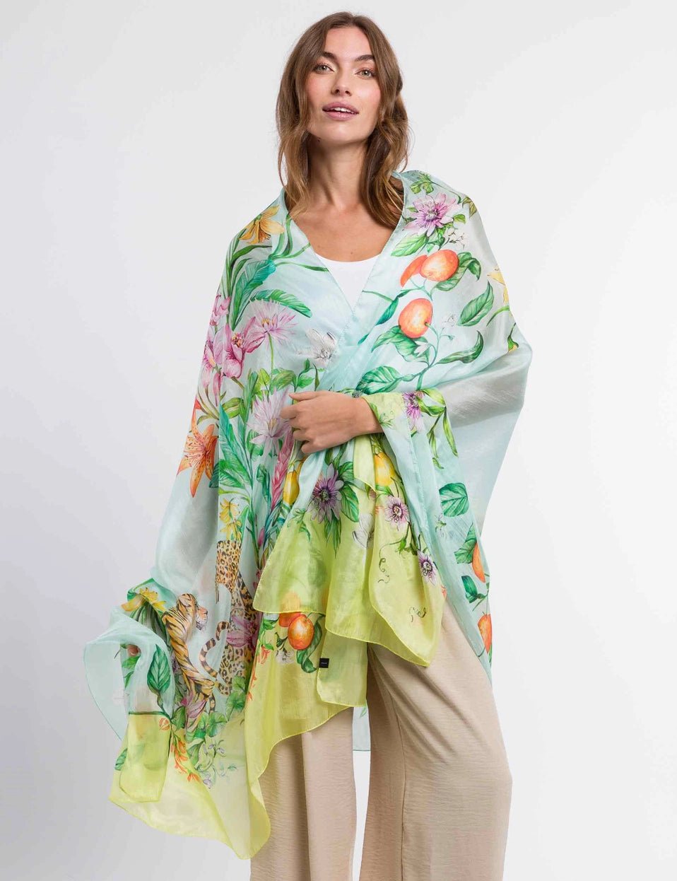 Fraas Tropical Luxury Silk ScarfScarvesPosh Boutique
