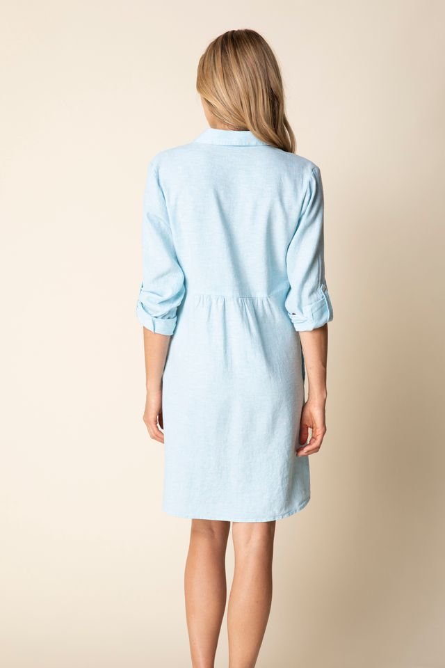 Gathered Shirt DressDressesPosh Boutique