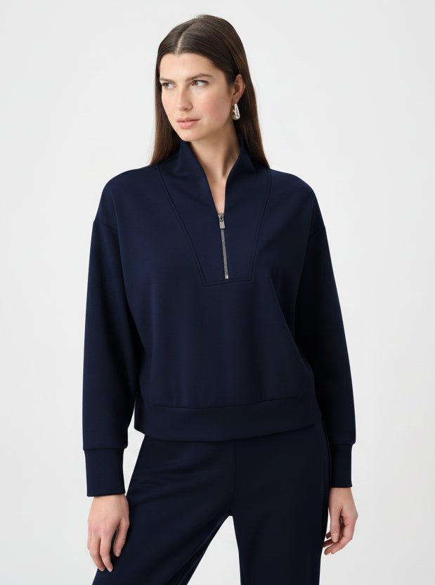 Indigo High Collar SweatshirtSweatersPosh Boutique