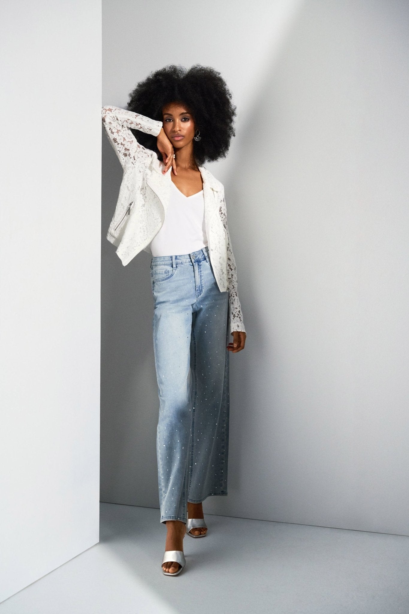 Joseph Ribkoff Wide Crystal JeansDenimPosh Boutique