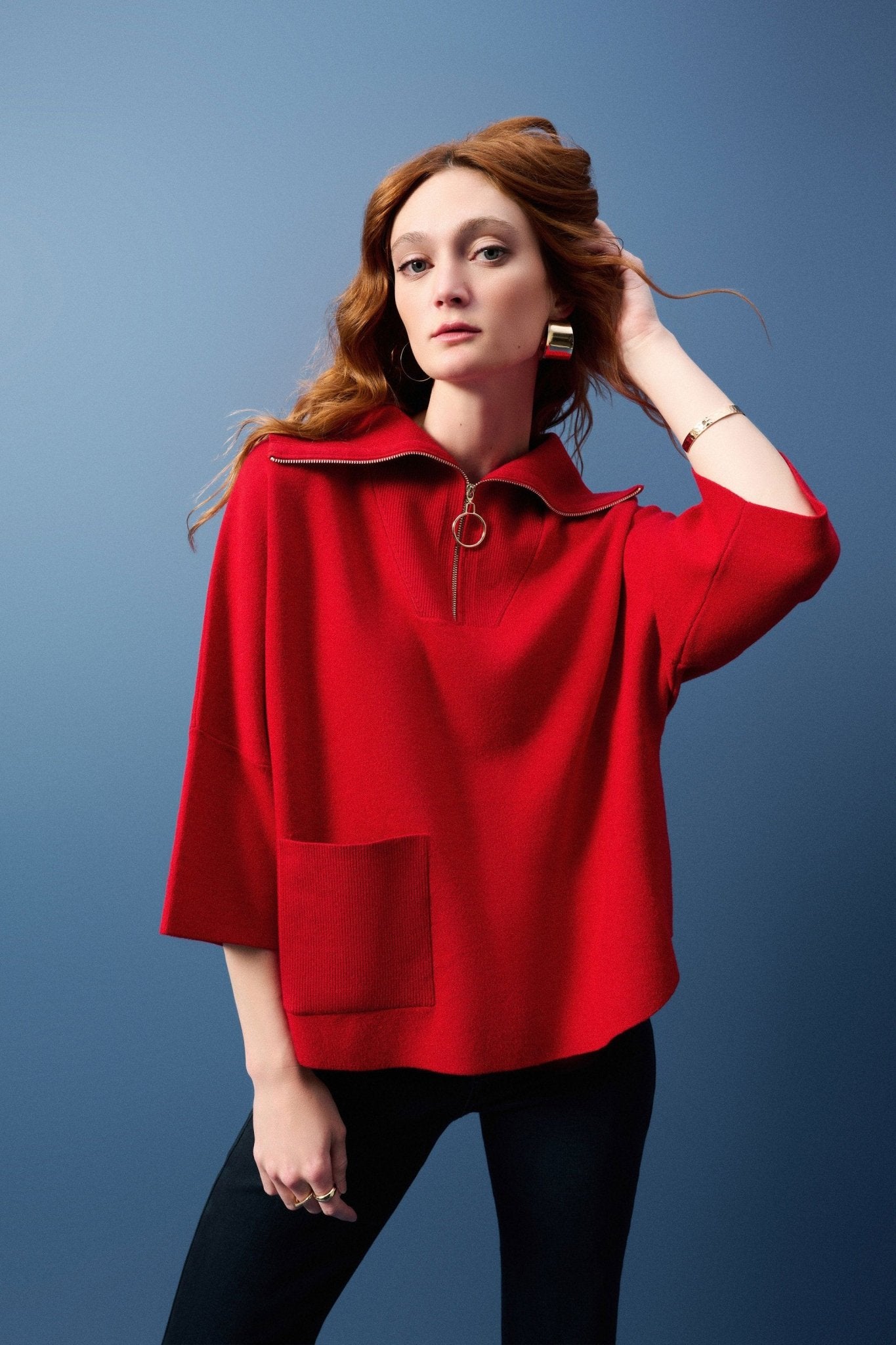 Joseph Ribkoff Zipper Collar SweaterSweatersPosh Boutique