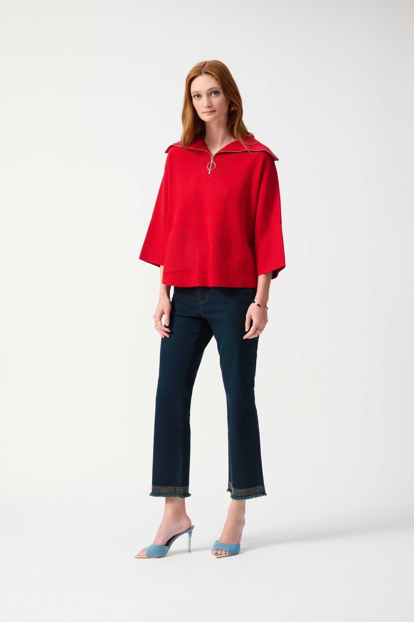 Joseph Ribkoff Zipper Collar SweaterSweatersPosh Boutique