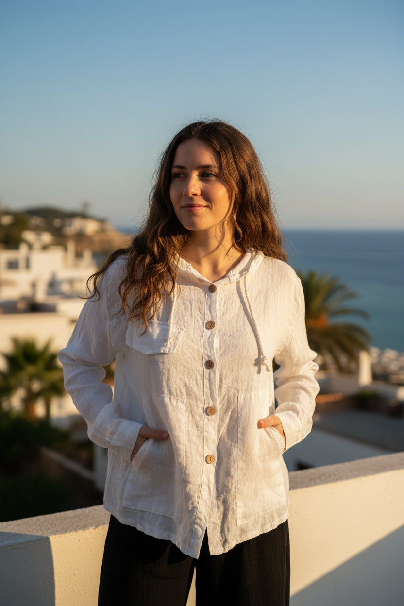 Linen HoodieTopsPosh Boutique