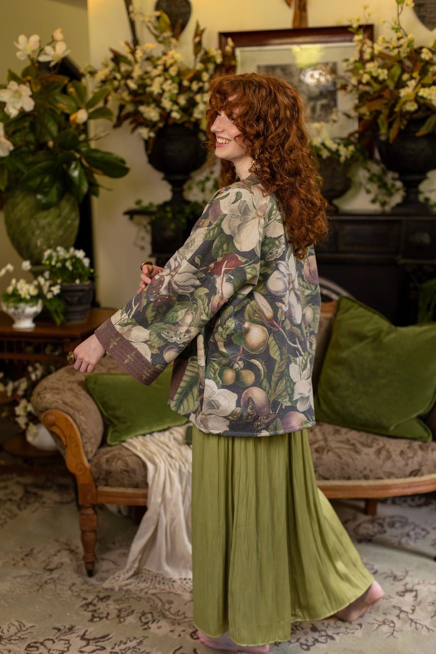 Market of Stars Fleur De Lune Fleece Cottage Kimono JacketJacketsPosh Boutique