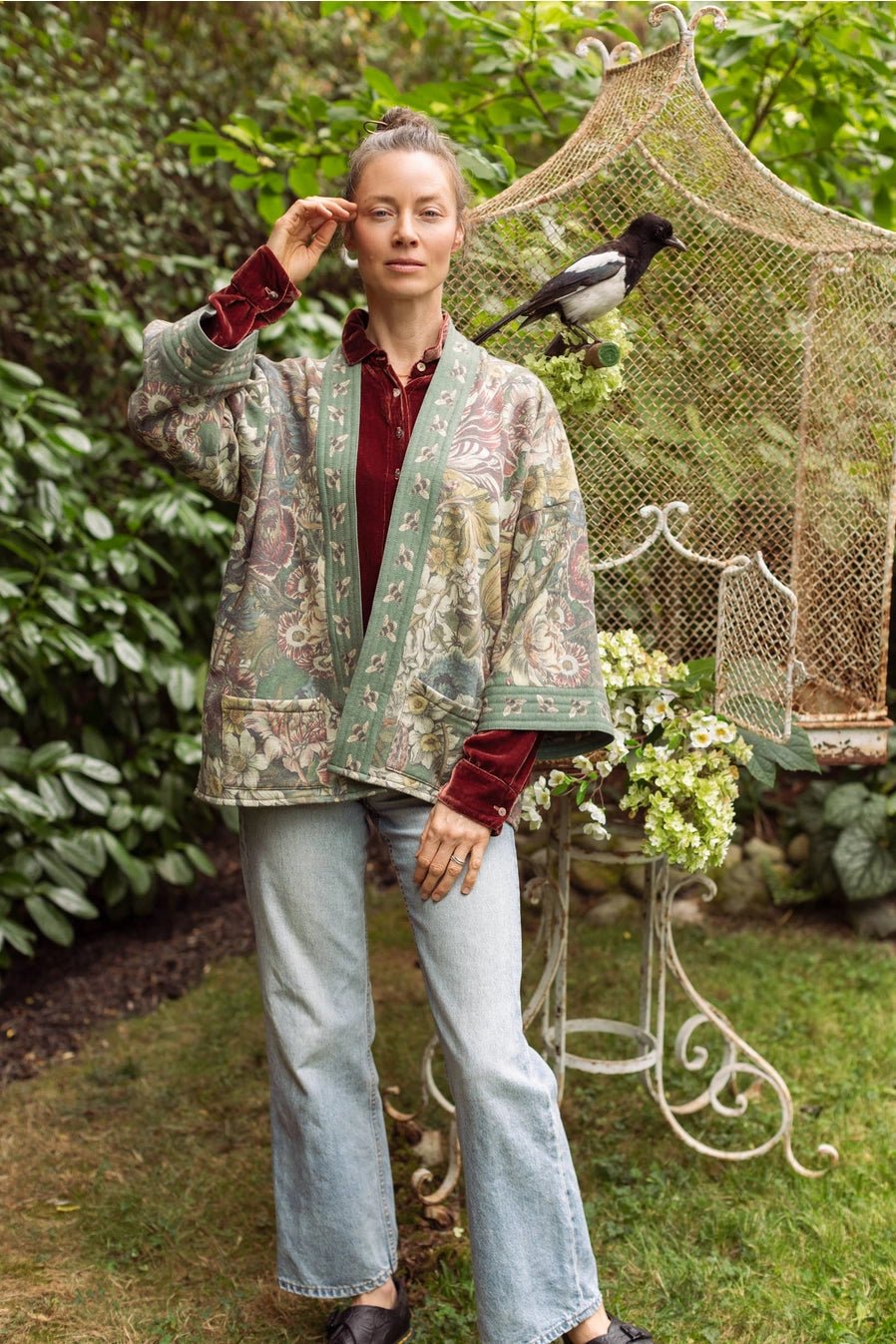 Market of Stars Love Grows Wild Fleece Cottage Kimono JacketJacketsPosh Boutique