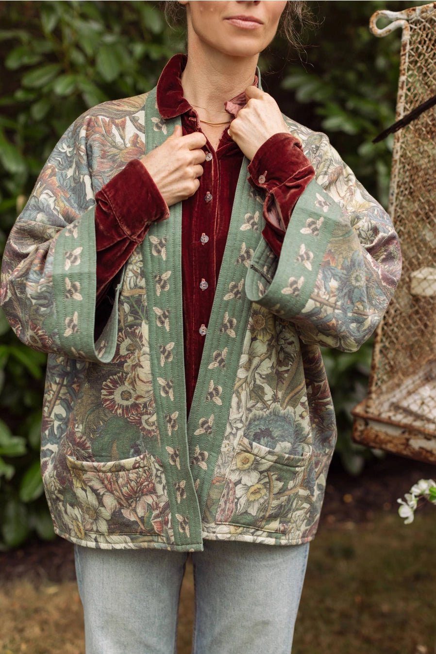 Market of Stars Love Grows Wild Fleece Cottage Kimono JacketJacketsPosh Boutique