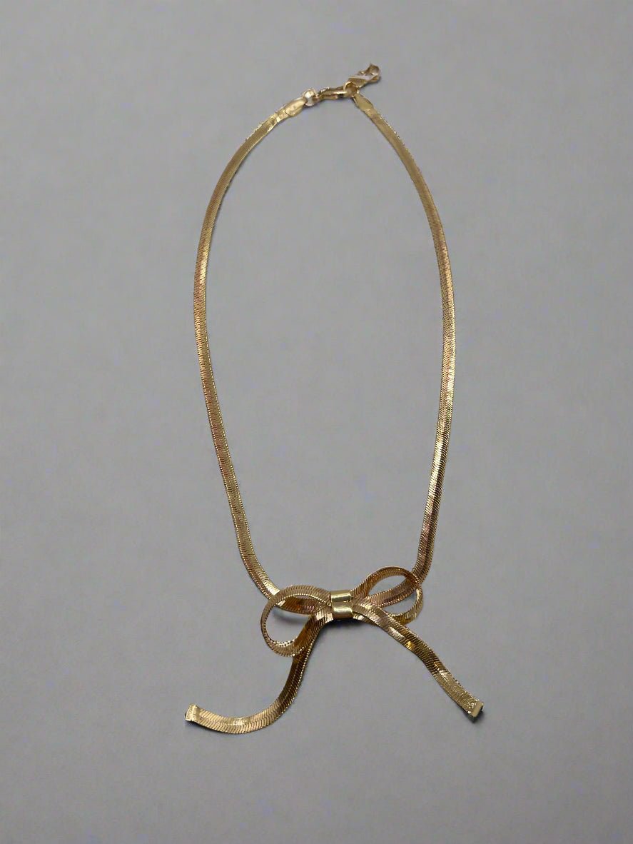Merx Bow Snake Chain NecklaceJewelryPosh Boutique