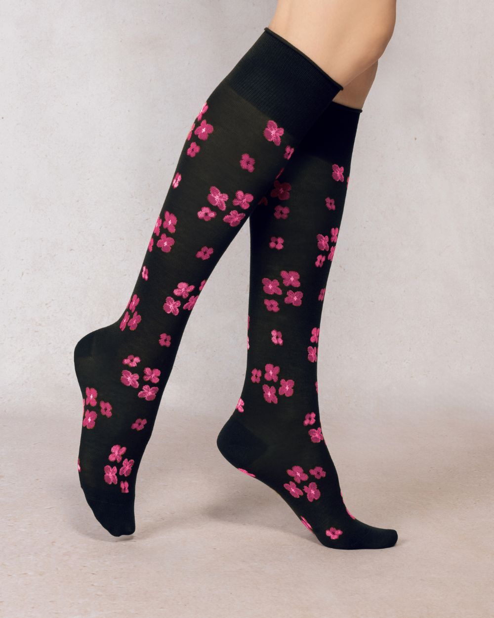 Floral Knee High Socks