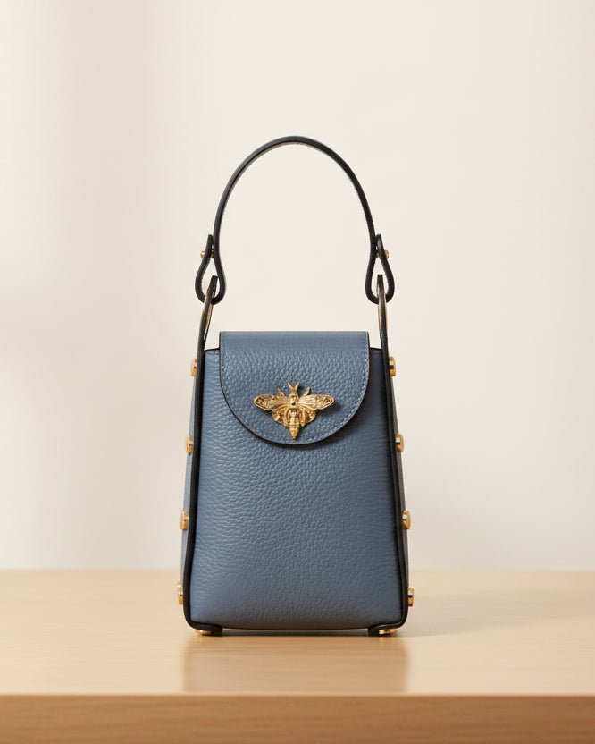 Mini Leather Denim Bee BagPosh Boutique