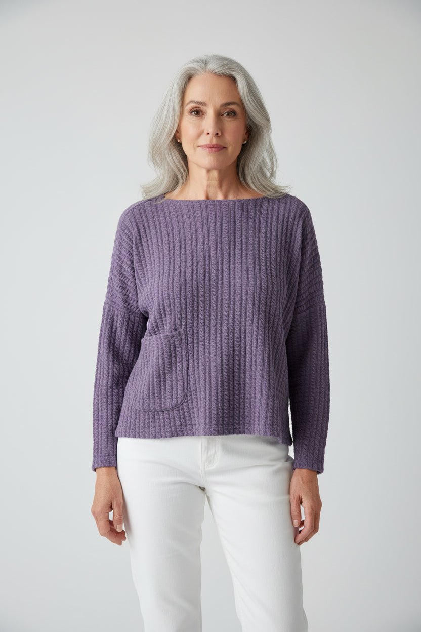 Quilted Pocket PulloverPosh Boutique