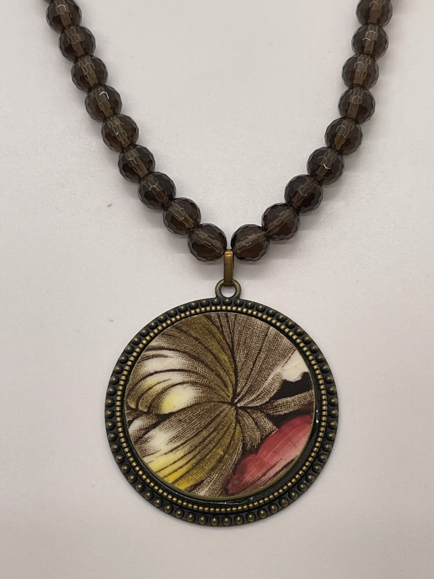 Smokey Quartz Beaded Antique China NecklaceJewelryPosh Boutique