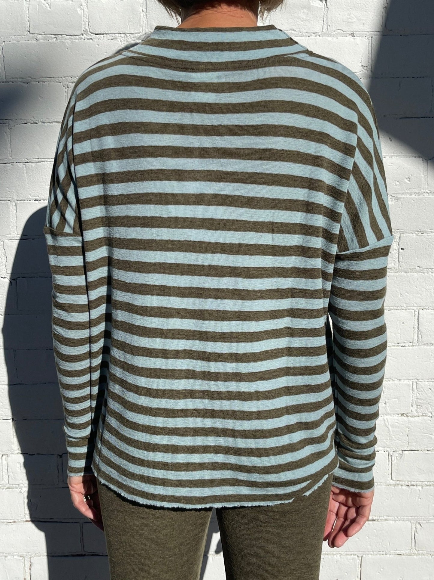 Striped Mock Neck TopPosh Boutique