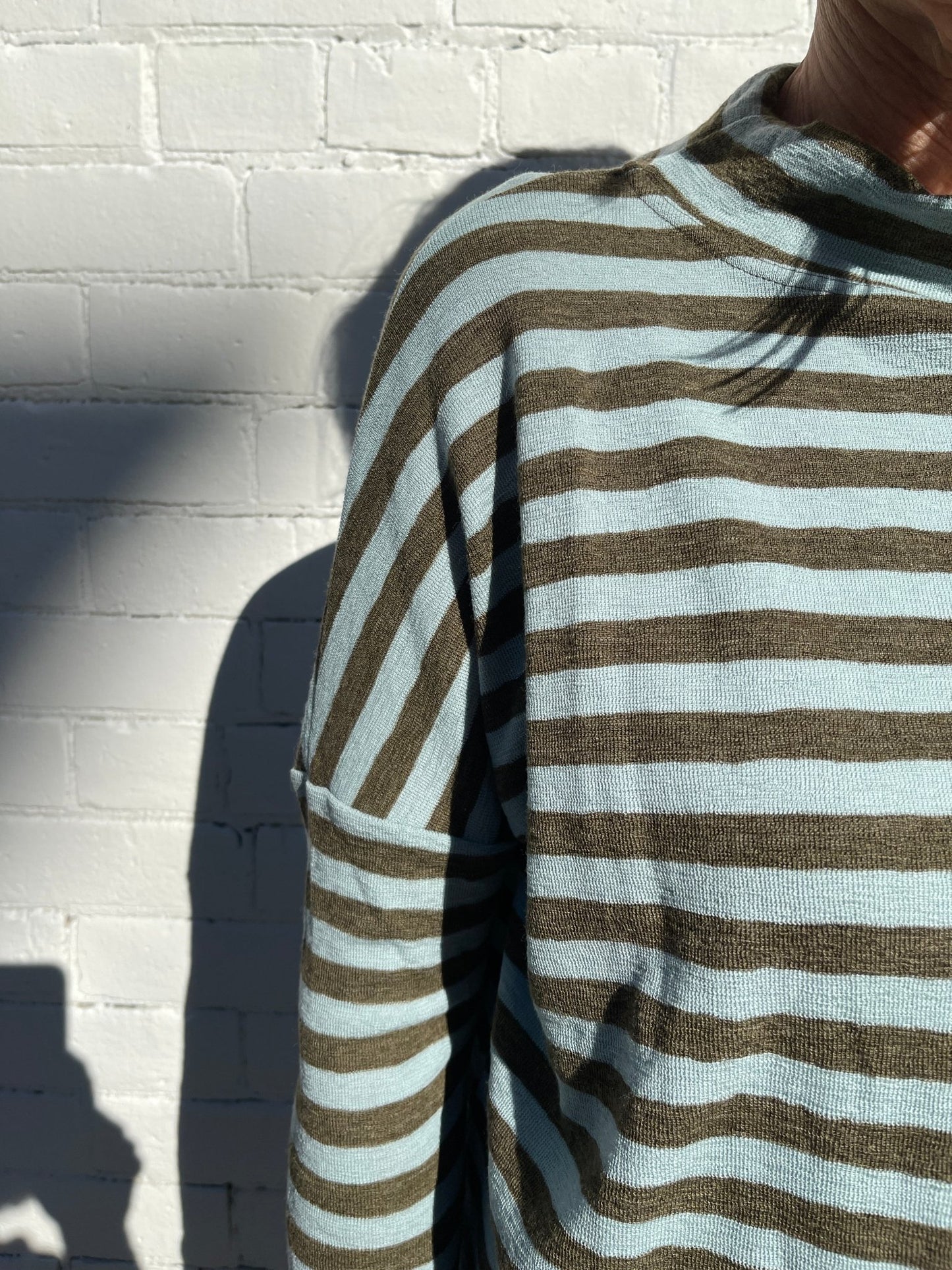 Striped Mock Neck TopPosh Boutique