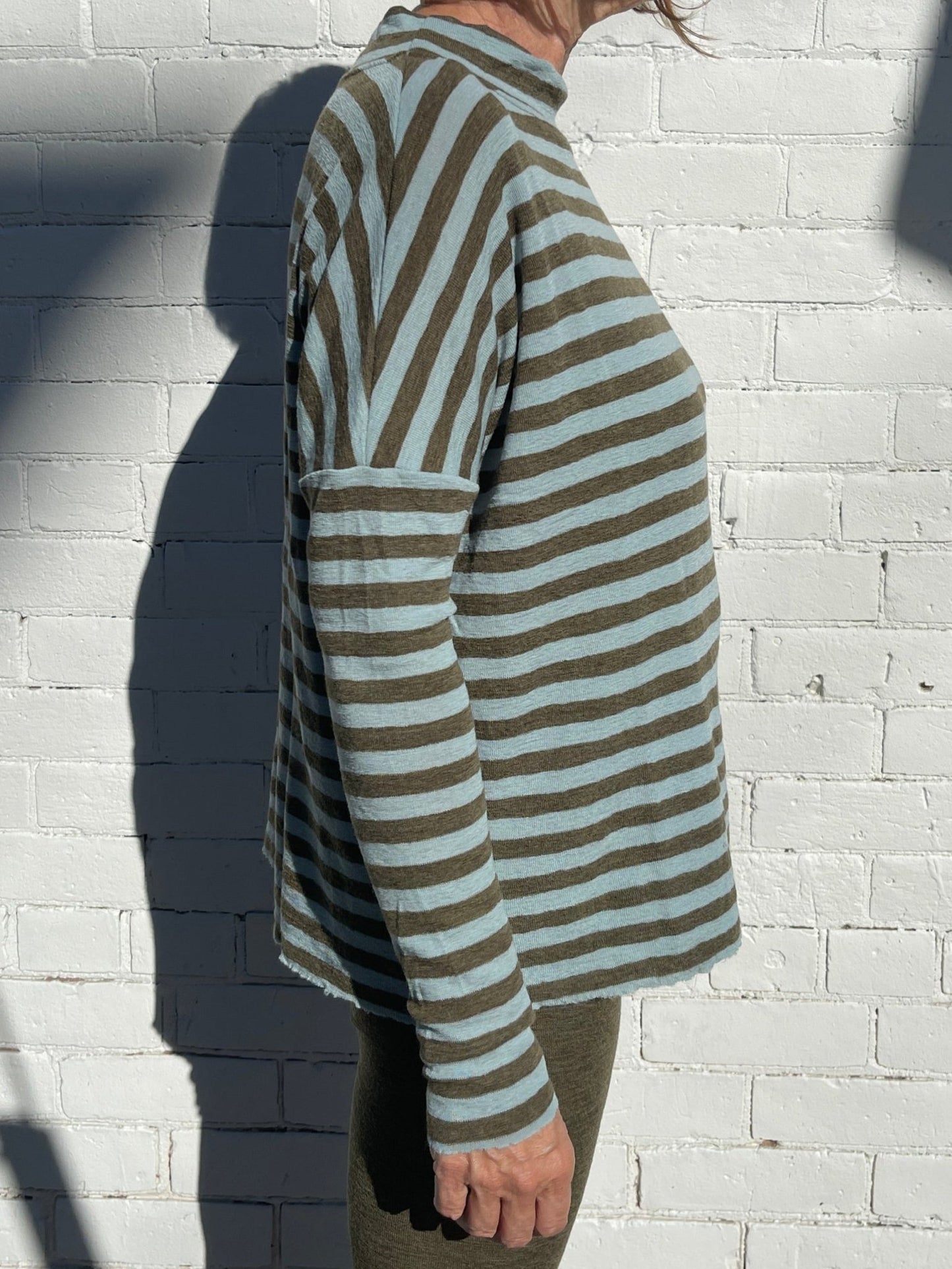 Striped Mock Neck TopPosh Boutique