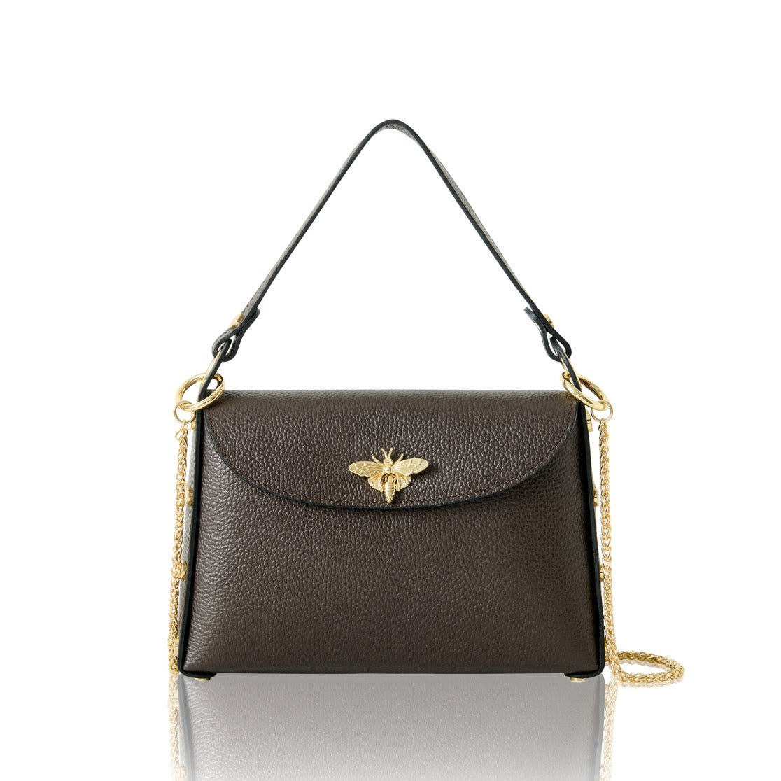 Structured Leather Bee BagHandbagsPosh Boutique
