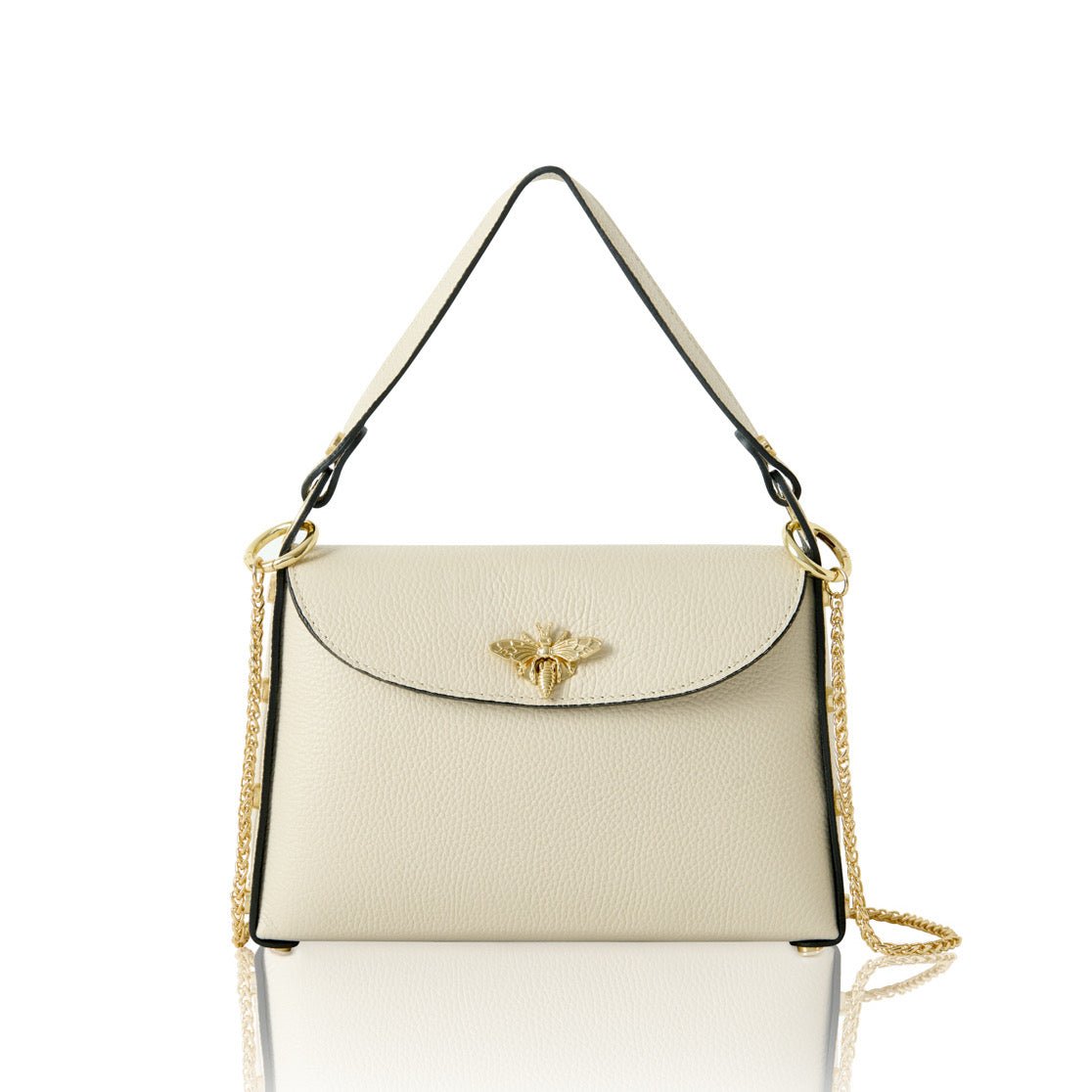 Structured Leather Bee BagHandbagsPosh Boutique
