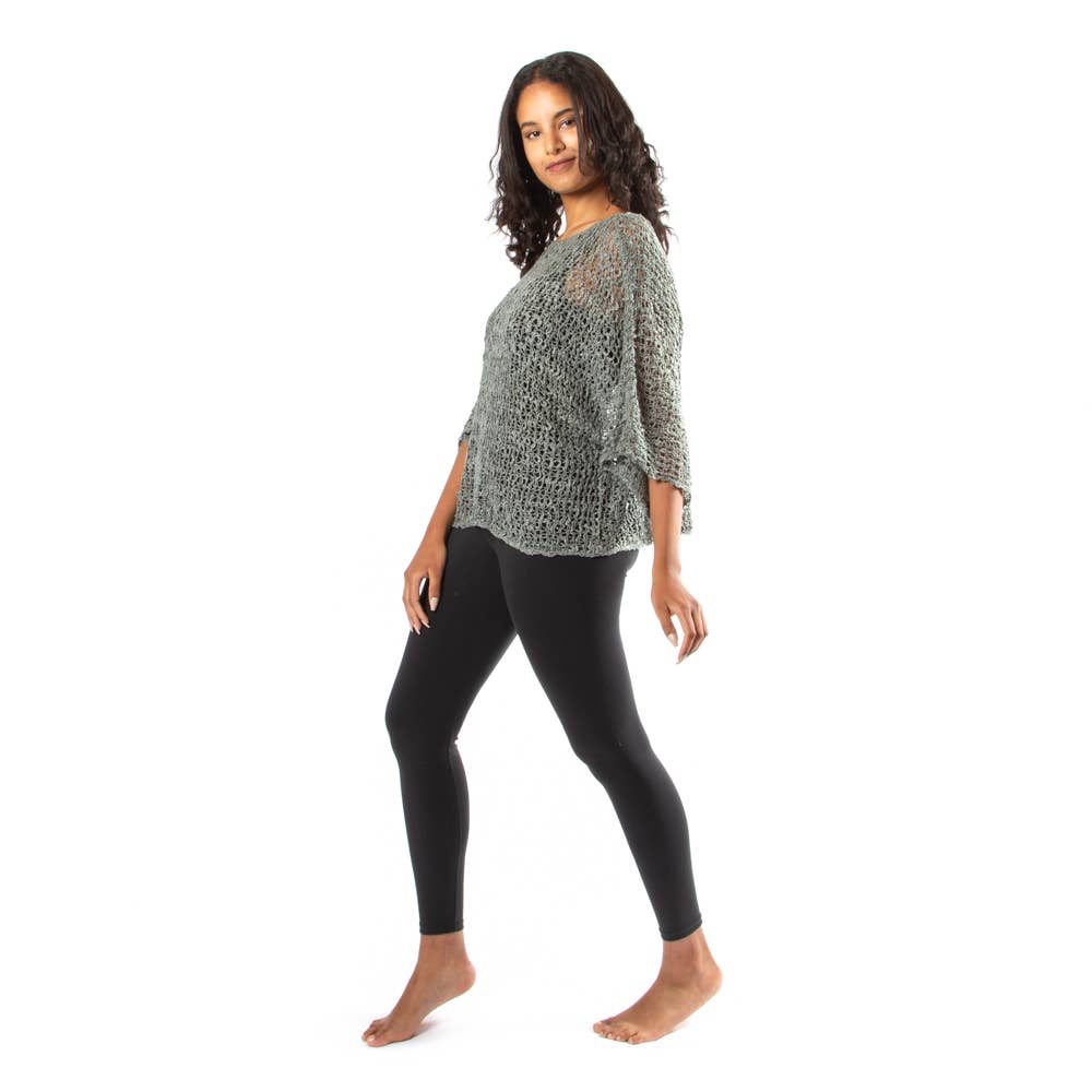 Suzie Blue Popcorn Knit TopScarvesPosh Boutique