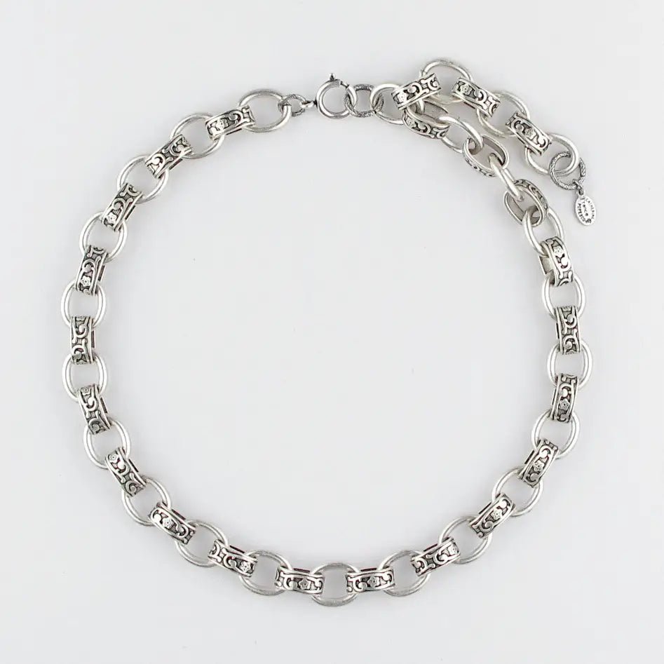 The Baroque Link Silver NecklacePosh Boutique